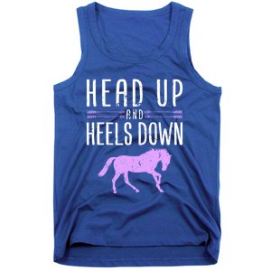 Head Up And Heels Down Horseback Riding Horse Lover Gift Tank Top