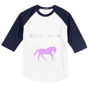 Head Up And Heels Down Horseback Riding Horse Lover Gift Baseball Sleeve Shirt