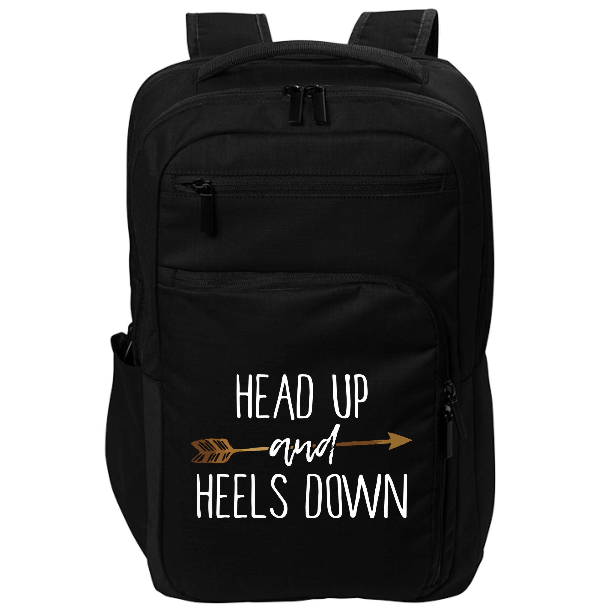 Head Up And Heels Down Shirts Horse Lovers Impact Tech Backpack