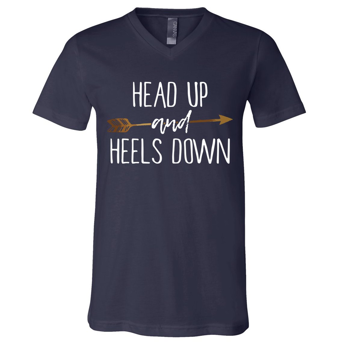 Head Up And Heels Down Shirts Horse Lovers V-Neck T-Shirt