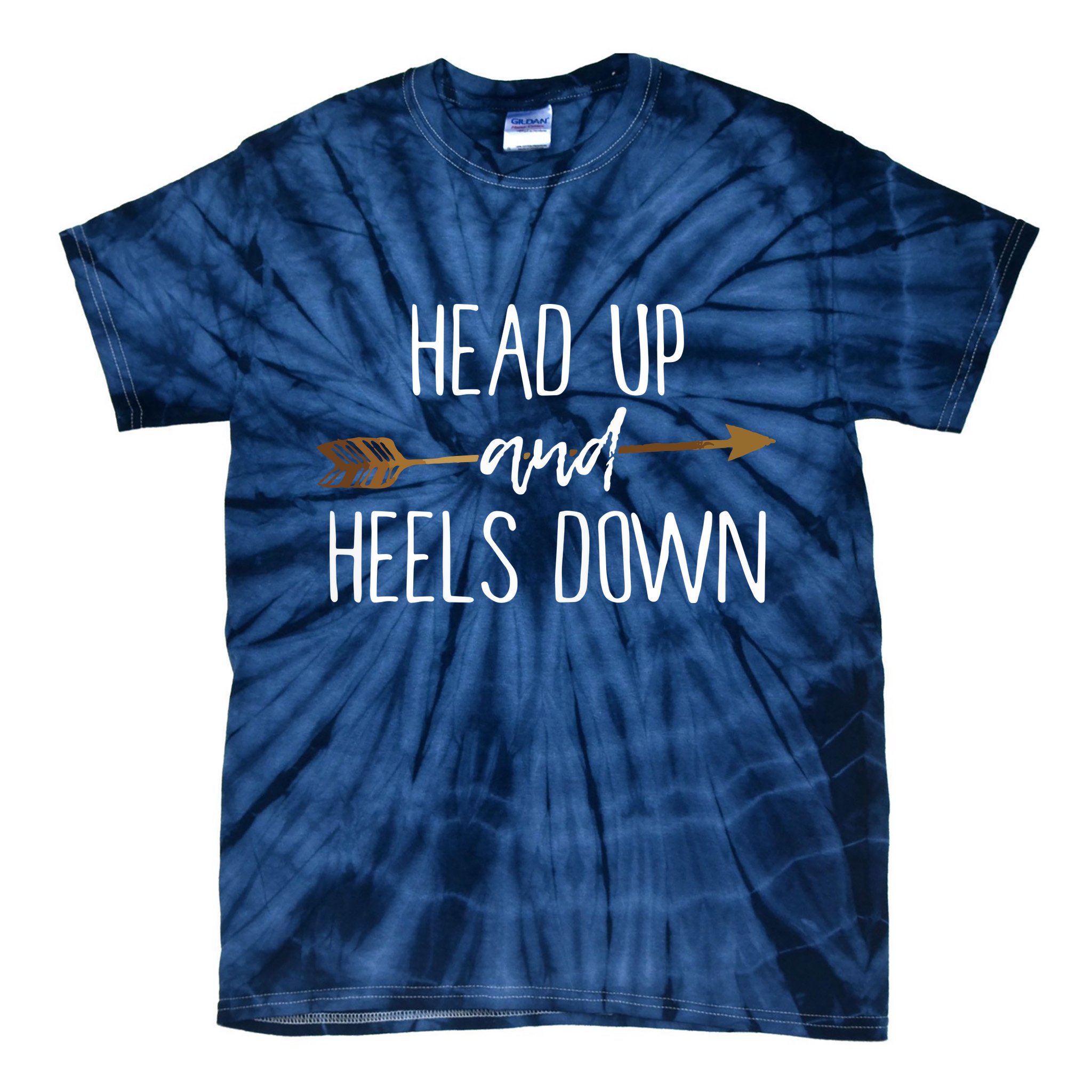 Head Up And Heels Down Shirts Horse Lovers Tie-Dye T-Shirt