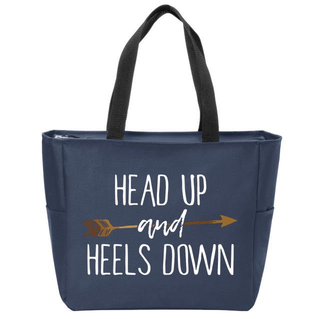 Head Up And Heels Down Shirts Horse Lovers Zip Tote Bag