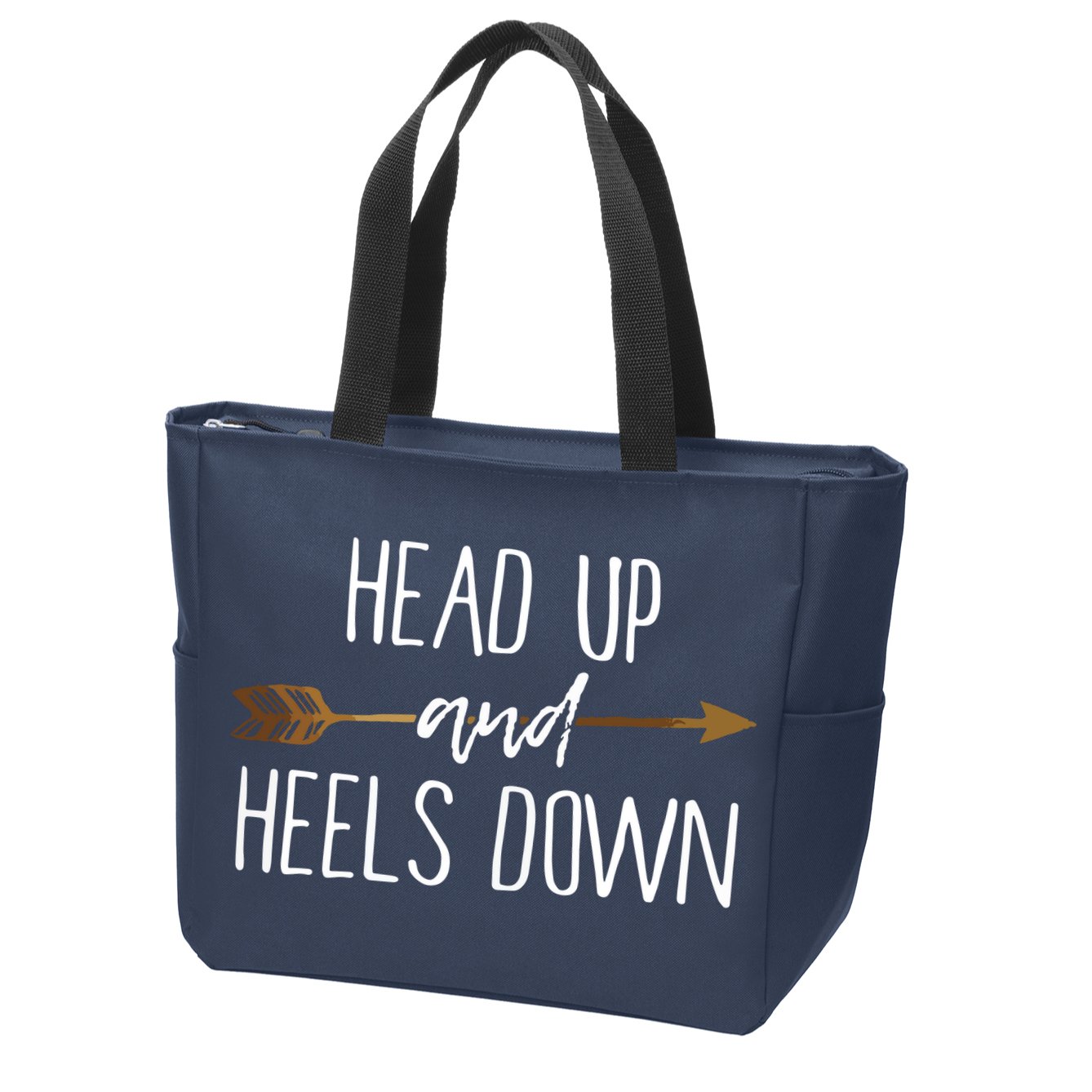 Head Up And Heels Down Shirts Horse Lovers Zip Tote Bag