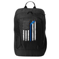 Hockey USA American Flag Patriotic Hockey Player, Family City Backpack