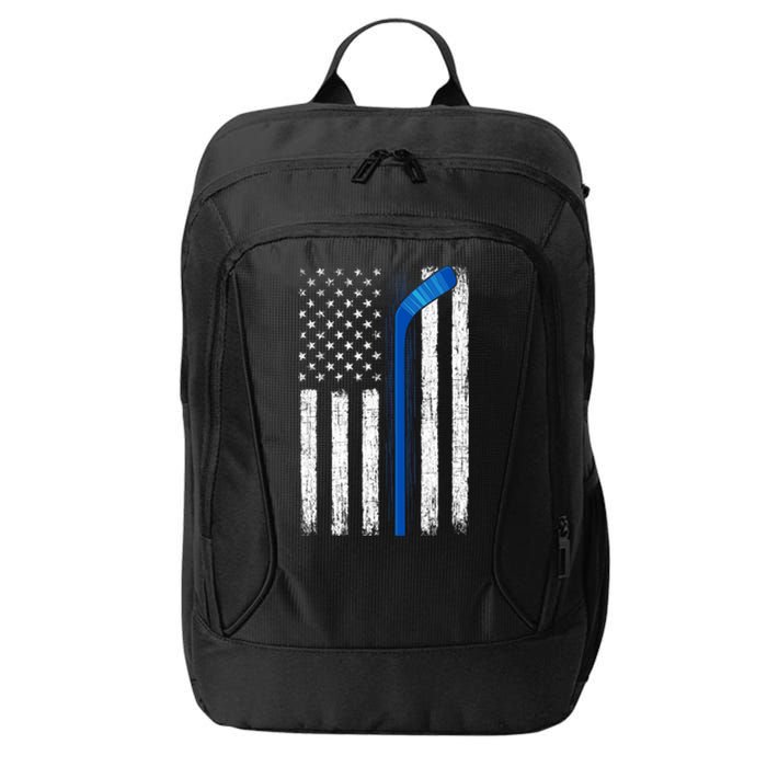 Hockey USA American Flag Patriotic Hockey Player, Family City Backpack