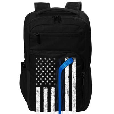 Hockey USA American Flag Patriotic Hockey Player, Family Impact Tech Backpack