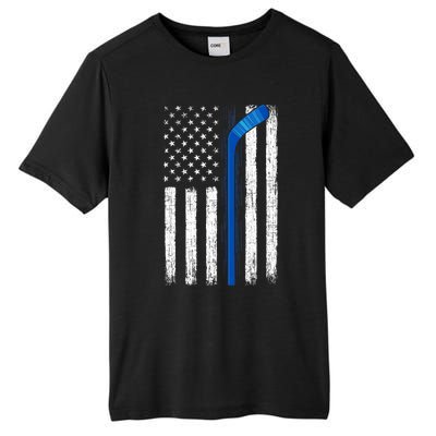 Hockey USA American Flag Patriotic Hockey Player, Family Tall Fusion ChromaSoft Performance T-Shirt