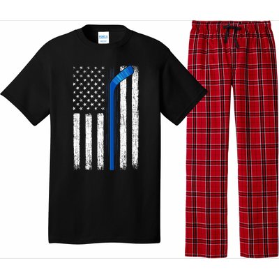 Hockey USA American Flag Patriotic Hockey Player, Family Pajama Set