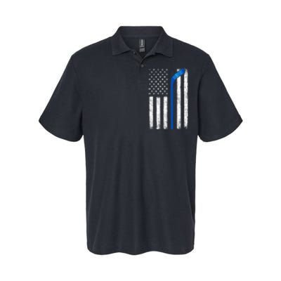 Hockey USA American Flag Patriotic Hockey Player, Family Softstyle Adult Sport Polo