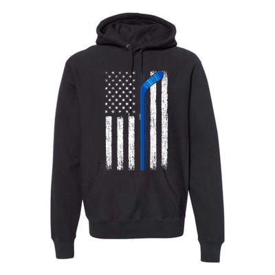 Hockey USA American Flag Patriotic Hockey Player, Family Premium Hoodie