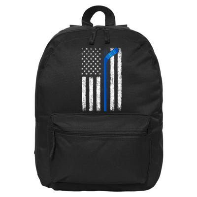 Hockey USA American Flag Patriotic Hockey Player, Family 16 in Basic Backpack