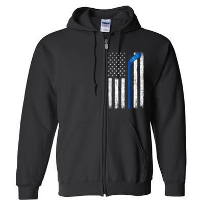 Hockey USA American Flag Patriotic Hockey Player, Family Full Zip Hoodie