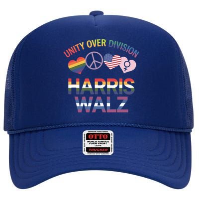 Harriswalz : Uniting America Ending Division Cute Gift High Crown Mesh Back Trucker Hat