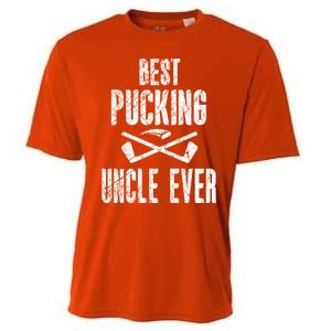 Hockey Uncle Best Pucking Uncle Ever Hockey Fan Gift Cooling Performance Crew T-Shirt