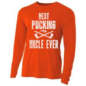 Hockey Uncle Best Pucking Uncle Ever Hockey Fan Gift Cooling Performance Long Sleeve Crew