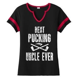 Hockey Uncle Best Pucking Uncle Ever Hockey Fan Gift Ladies Halftime Notch Neck Tee