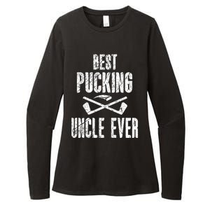 Hockey Uncle Best Pucking Uncle Ever Hockey Fan Gift Womens CVC Long Sleeve Shirt