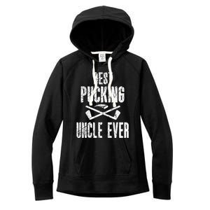 Hockey Uncle Best Pucking Uncle Ever Hockey Fan Gift Women's Fleece Hoodie