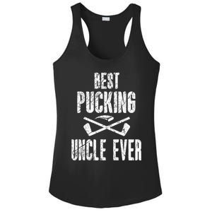 Hockey Uncle Best Pucking Uncle Ever Hockey Fan Gift Ladies PosiCharge Competitor Racerback Tank