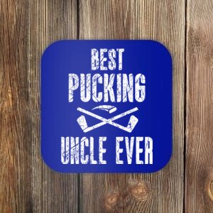 Hockey Uncle Best Pucking Uncle Ever Hockey Fan Gift Coaster