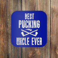 Hockey Uncle Best Pucking Uncle Ever Hockey Fan Gift Coaster