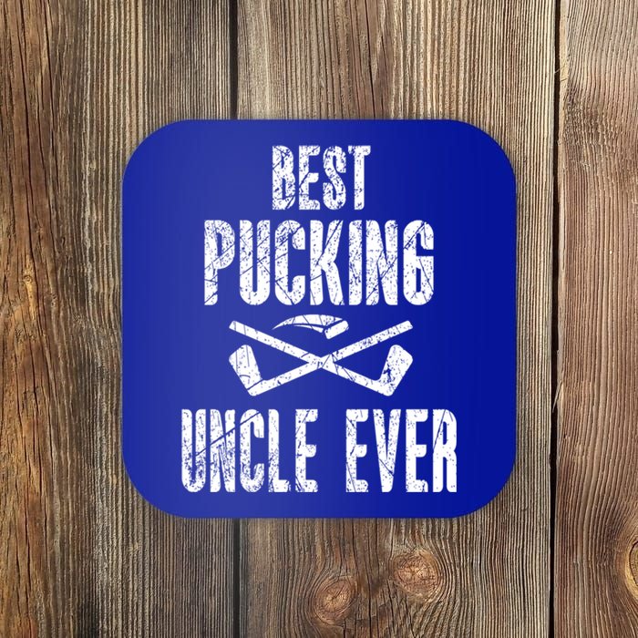 Hockey Uncle Best Pucking Uncle Ever Hockey Fan Gift Coaster