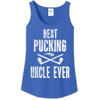 Hockey Uncle Best Pucking Uncle Ever Hockey Fan Gift Ladies Essential Tank