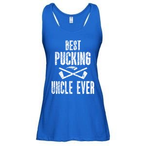 Hockey Uncle Best Pucking Uncle Ever Hockey Fan Gift Ladies Essential Flowy Tank