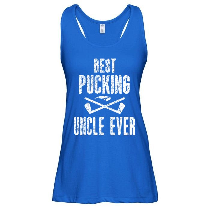 Hockey Uncle Best Pucking Uncle Ever Hockey Fan Gift Ladies Essential Flowy Tank