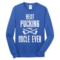 Hockey Uncle Best Pucking Uncle Ever Hockey Fan Gift Tall Long Sleeve T-Shirt