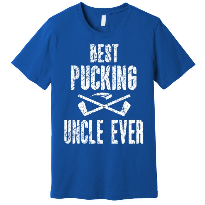 Hockey Uncle Best Pucking Uncle Ever Hockey Fan Gift Premium T-Shirt