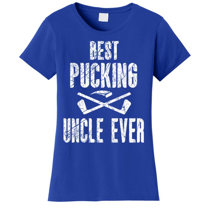 Hockey Uncle Best Pucking Uncle Ever Hockey Fan Gift Women's T-Shirt