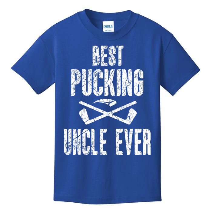 Hockey Uncle Best Pucking Uncle Ever Hockey Fan Gift Kids T-Shirt