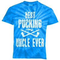 Hockey Uncle Best Pucking Uncle Ever Hockey Fan Gift Kids Tie-Dye T-Shirt