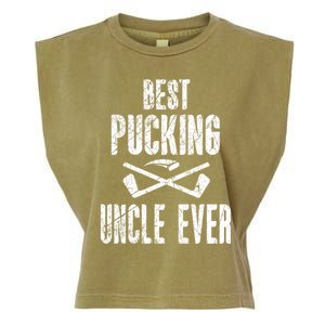 Hockey Uncle Best Pucking Uncle Ever Hockey Fan Gift Garment-Dyed Women's Muscle Tee