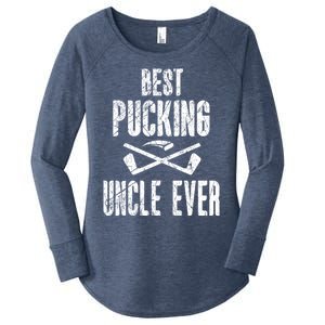 Hockey Uncle Best Pucking Uncle Ever Hockey Fan Gift Women's Perfect Tri Tunic Long Sleeve Shirt