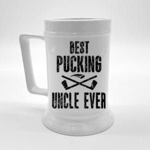 Hockey Uncle Best Pucking Uncle Ever Hockey Fan Gift Beer Stein