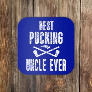 Hockey Uncle Best Pucking Uncle Ever Hockey Fan Cute Gift Coaster