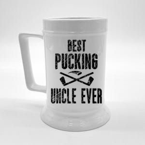 Hockey Uncle Best Pucking Uncle Ever Hockey Fan Cute Gift Beer Stein