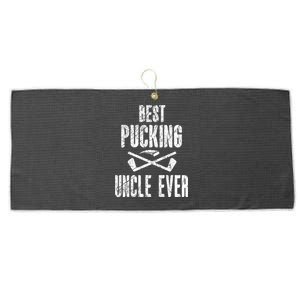 Hockey Uncle Best Pucking Uncle Ever Hockey Fan Cool Gift Large Microfiber Waffle Golf Towel