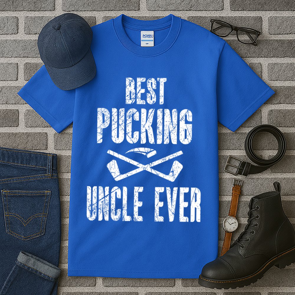 Hockey Uncle Best Pucking Uncle Ever Hockey Fan Cool Gift Tall T-Shirt