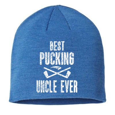 Hockey Uncle Best Pucking Uncle Ever Hockey Fan Cool Gift Sustainable Beanie