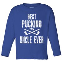 Hockey Uncle Best Pucking Uncle Ever Hockey Fan Cool Gift Toddler Long Sleeve Shirt