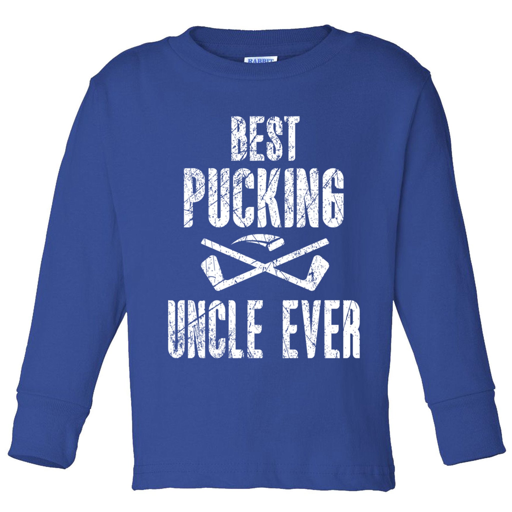 Hockey Uncle Best Pucking Uncle Ever Hockey Fan Cool Gift Toddler Long Sleeve Shirt
