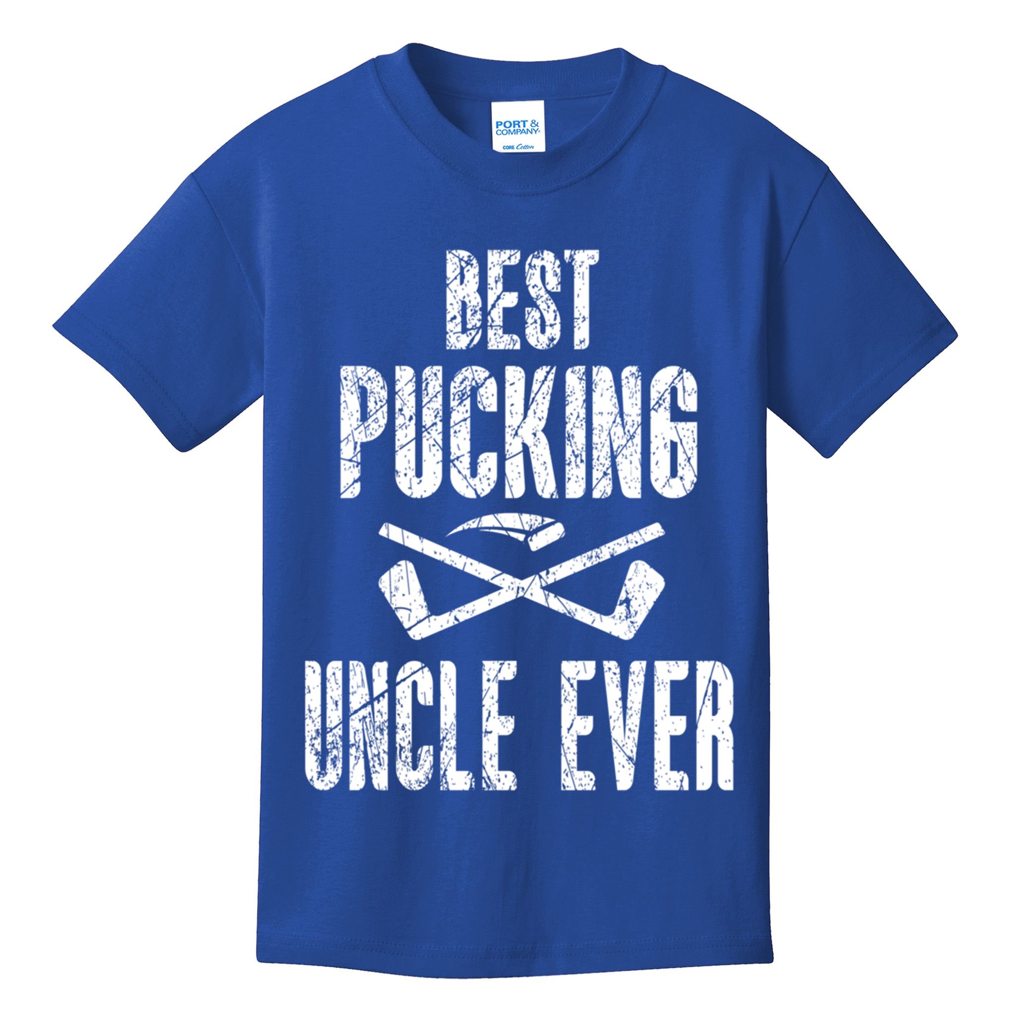 Hockey Uncle Best Pucking Uncle Ever Hockey Fan Cool Gift Kids T-Shirt