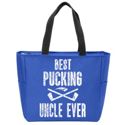 Hockey Uncle Best Pucking Uncle Ever Hockey Fan Cool Gift Zip Tote Bag