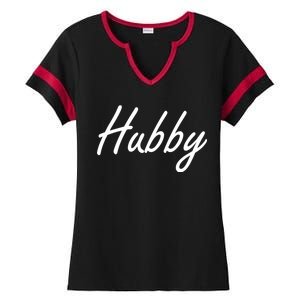 Hubby Funny Couples Ladies Halftime Notch Neck Tee