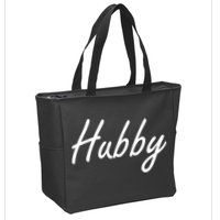 Hubby Funny Couples Zip Tote Bag