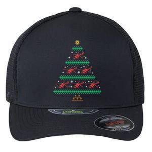 Helicopter Ugly Christmas Pilot Xmas Tree Heli Gift Flexfit Unipanel Trucker Cap