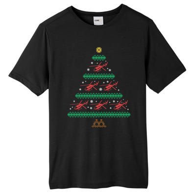 Helicopter Ugly Christmas Pilot Xmas Tree Heli Gift Tall Fusion ChromaSoft Performance T-Shirt